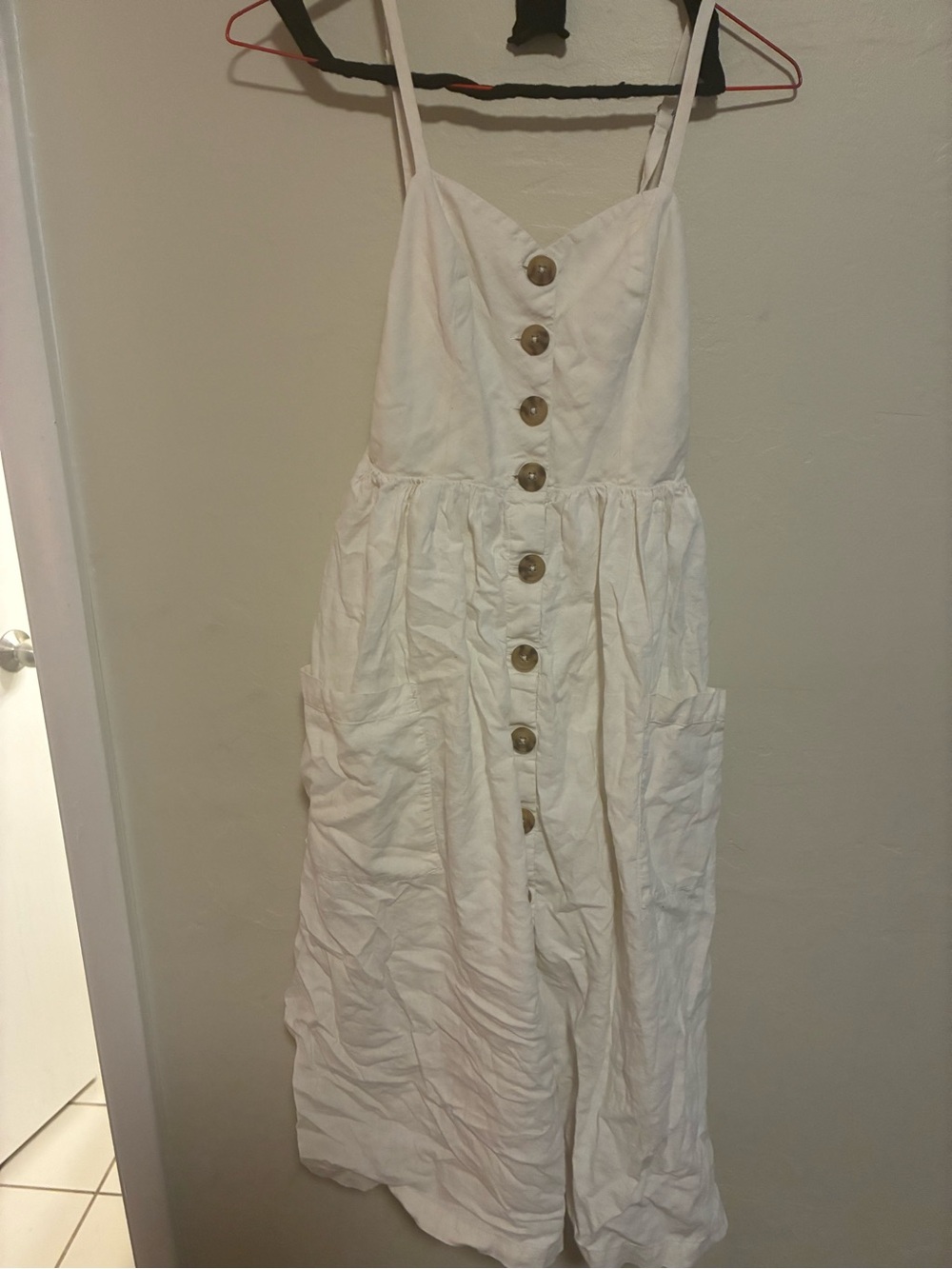Cooperative Cream Smocked-Neck Sleeveless Top